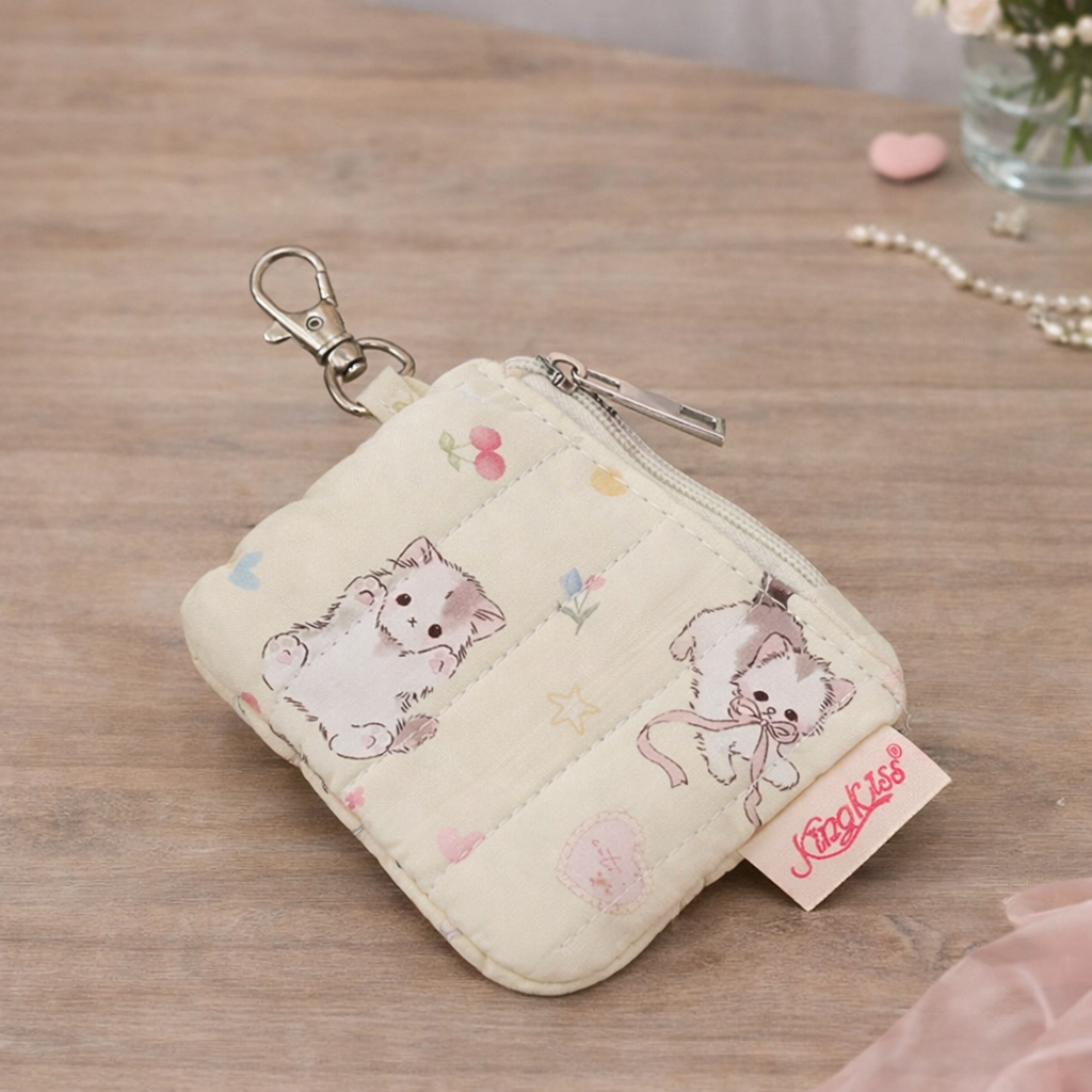 Borsa Tote Trapuntata con Gattini e Portamonete, per il Lavoro, Tirocinio, l'Università