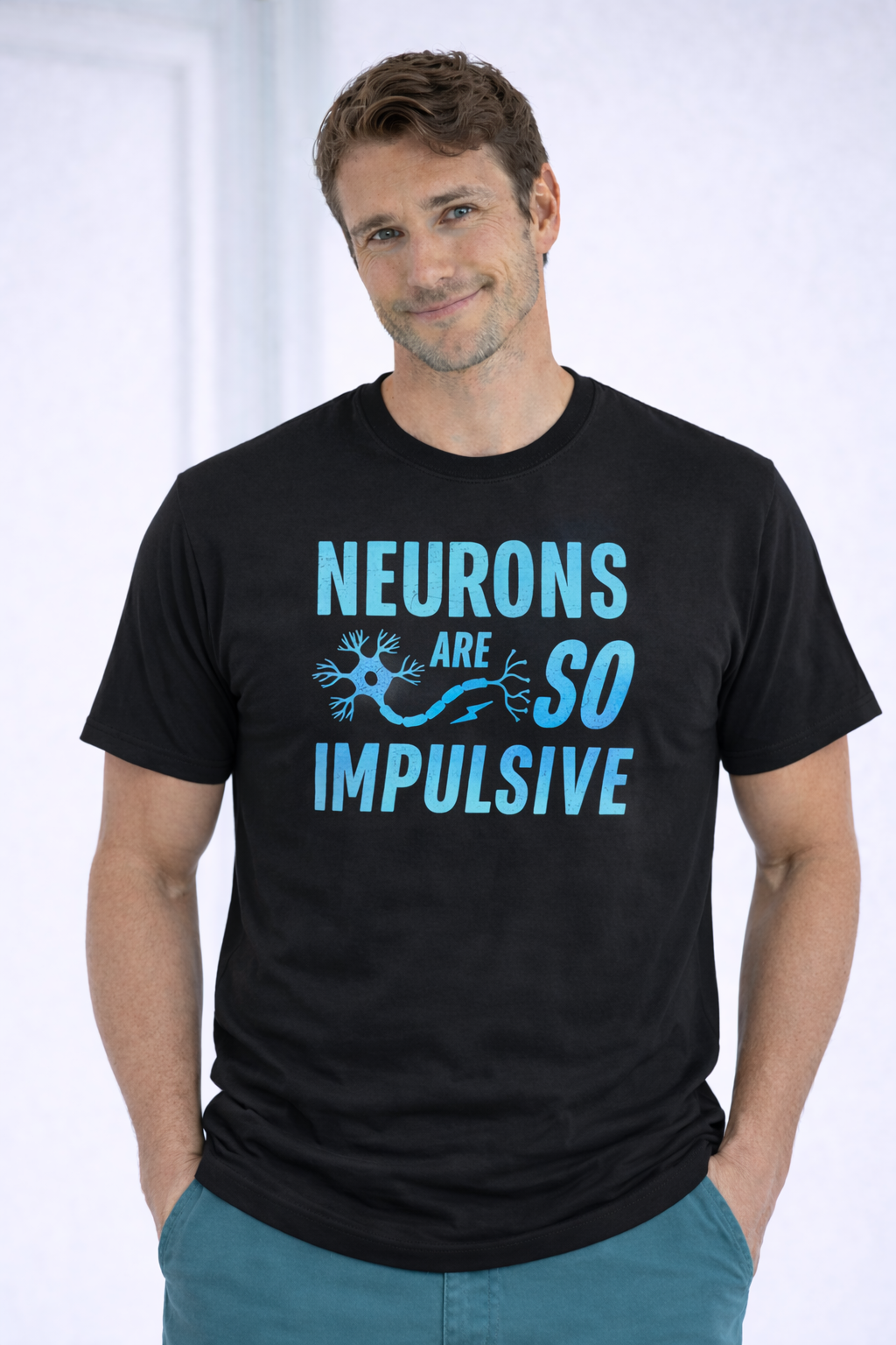 T-shirt Neurons Uomo per Medici, Neurologi, Infermieri, Operatori Sanitari