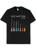 T-shirt Size Matters Uomo in Cotone per Infermiere, Medico, Anestesista, Operatore Sanitario