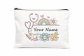 Pochette Nome Personalizzato Medical Cute in Tessuto per Infermieri, Medici, Operatori Sanitari