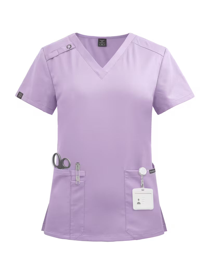 Scrub da Donna - Top con Scollo a V e Tasche + Pantalone