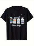 T-shirt Silent Night Uomo in Cotone e Poliestere per Medico, Anestesista, Infermiere