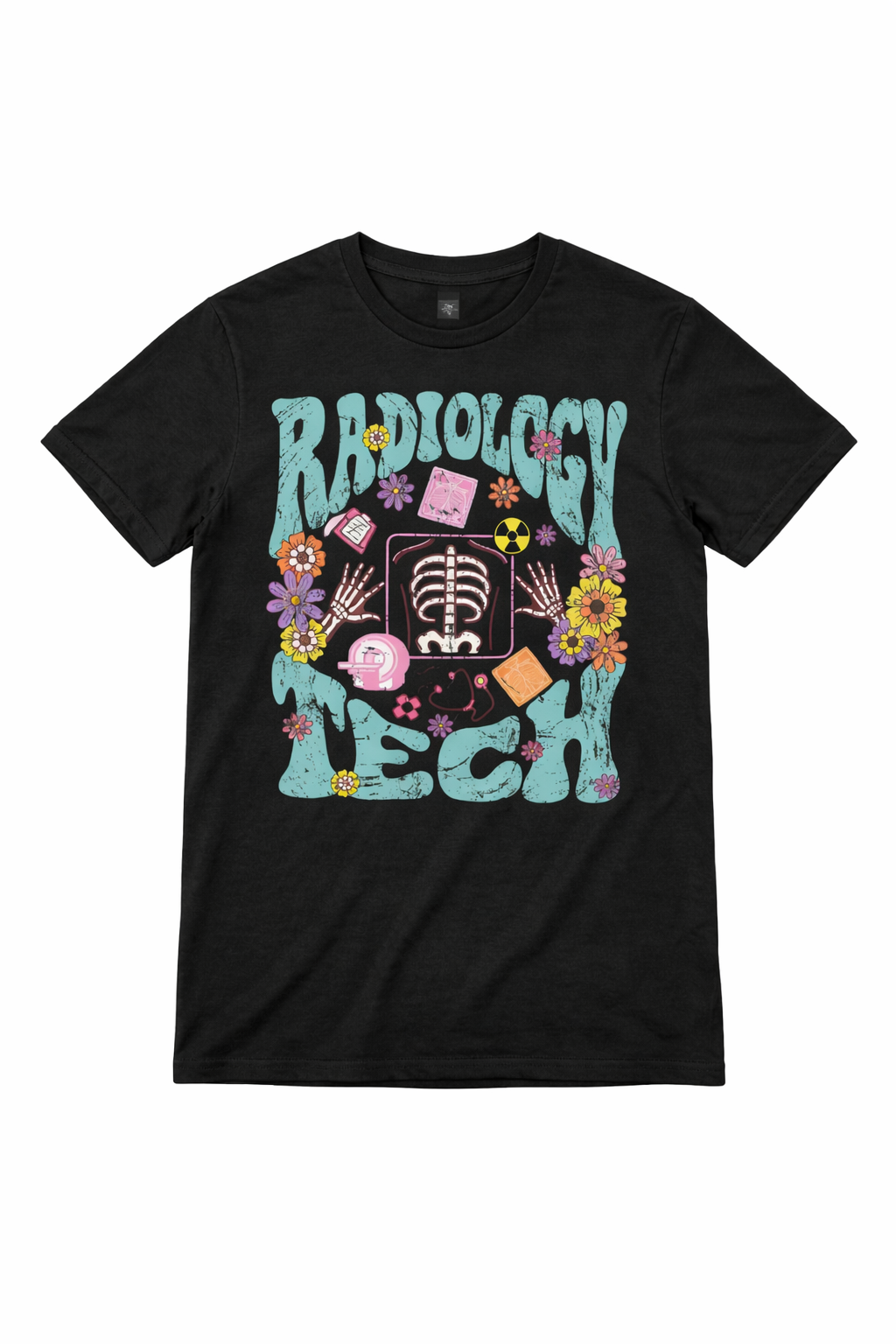 T-shirt Radiology Tech Floral Donna per Tecnici di Radiologia