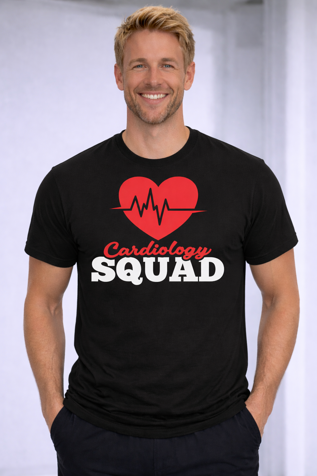 T-shirt Cardiology Squad Uomo per Medici, Cardiologi, Infermieri, Operatori Sanitari