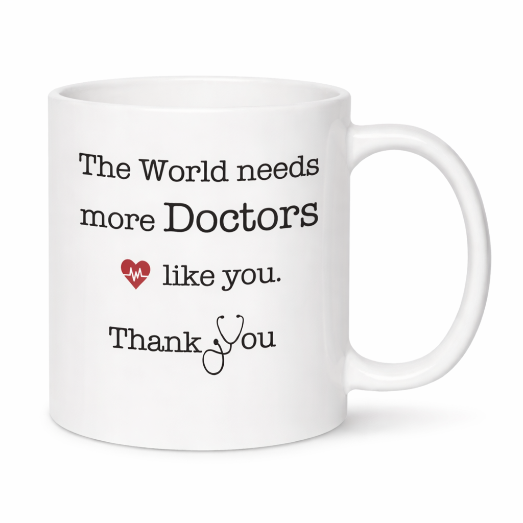 Tazza Thank You Doctors in Ceramica
