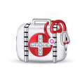 Charm Borsa Medica con Stetoscopio in Argento e Zirconi